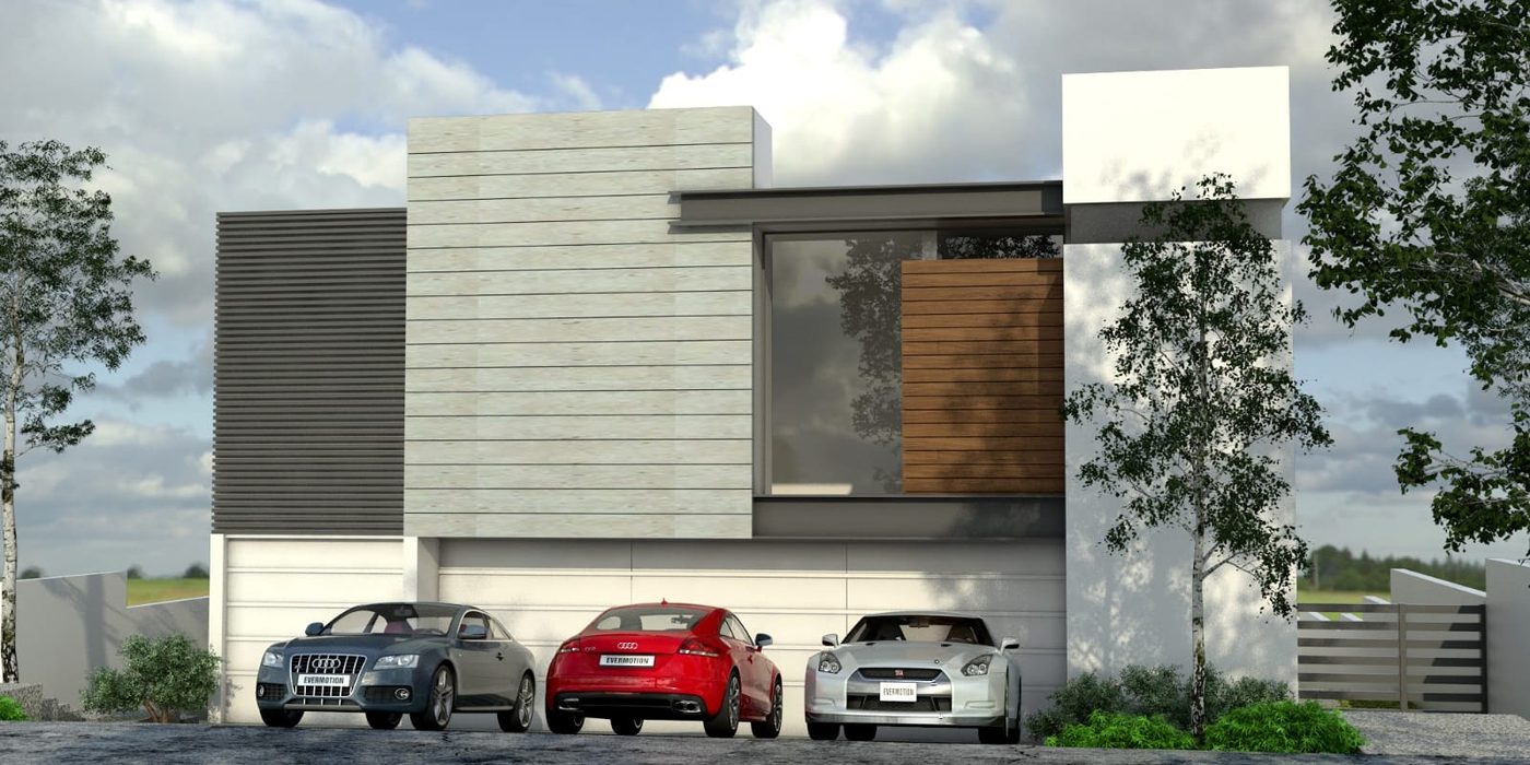 Render de anteproyecto de fachada residencial, Arq. Eduardo Espinosa